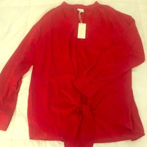 Pleione Long Sleeve Tie Front Blouse